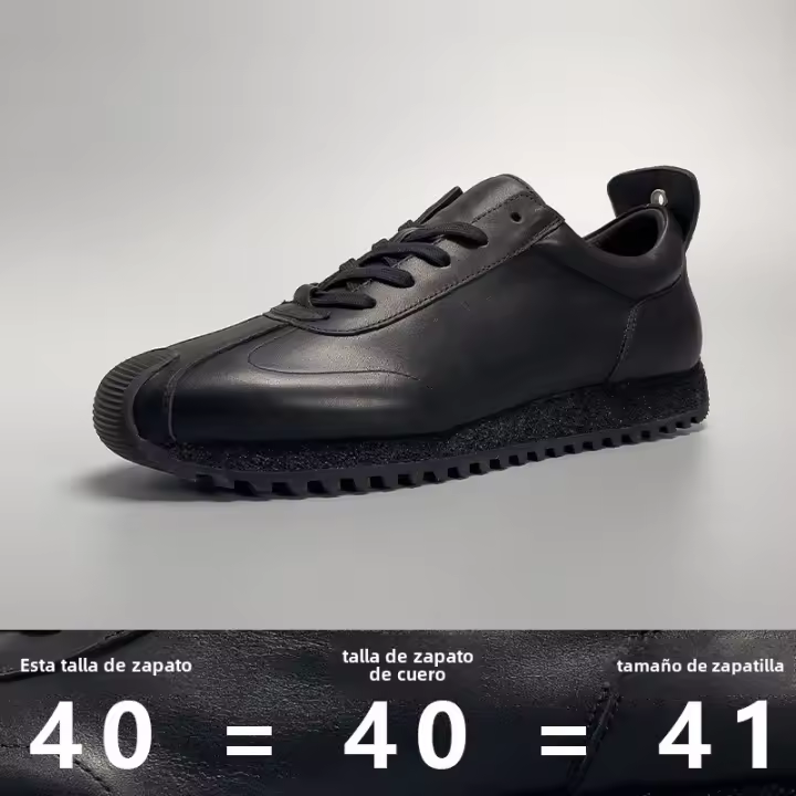 Nuevos deportes negros de gama alta, zapatos de moda de piel de vaca, zapatos casuales de cuero para hombres - 1