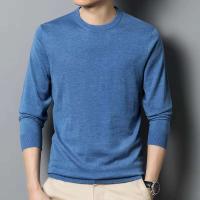 Jersey informal de manga larga con cuello redondo y parte inferior ajustada para hombre, suéter, suéter para hombre - details 4