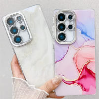Funda de teléfono con revestimiento de patrón de mármol para Samsung Galaxy S25Ultra S24FE S24Ultra S23Ultra S25/S25 + Material IMD diseño de protección contra bulto de cámara para A16/A36/A56/A55/A35/A25/A15 - details 0
