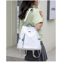 Mochila de Espalda de Cuero Suave con Cremallera Diseño de Parche Liner de Correa Arcuata - details 7