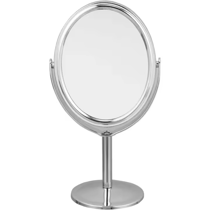Espejo de baño giratorio de escritorio, espejo cosmético de aumento, espejo giratorio de doble cara, redondo - 1