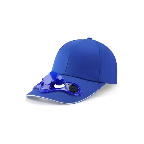 Gorra de béisbol con ventilador de refrigeración, gorra de verano con energía solar, color azul - 1