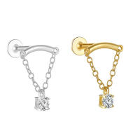 Arete de 2 piezas para mujer, Piercing de oreja de hélice Tragus Rook, mariposa, circonita, cartílago de oreja, Piercing de gota, Luna, aro de oreja, lóbulo, joyería - details 0