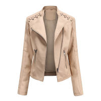 Chaqueta de Mujer de Cuero Sintético Estilo Varsity Moto Biker Bomber Ligera Casual Outerwear Short Coats con Cierre de Cremallera y Forro de Poliéster Adecuada para Otoño e Invierno - details 18