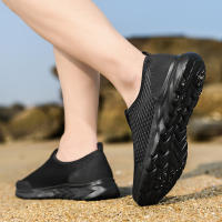 Flyknit-zapatillas de correr para mujer, calzado deportivo ligero, transpirable, suave, color negro - details 6