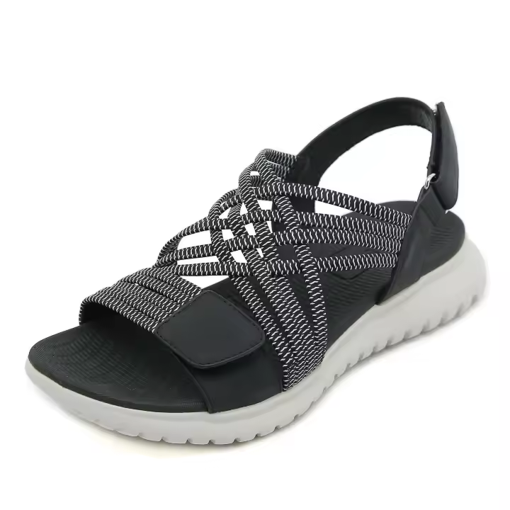 Sandalias con suela de plataforma portátil para mujer, zapatos deportivos informales ligeros, cómodos, de playa con Velcro - 1