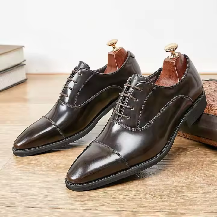 Zapatos Oxford clásicos de charol para hombre y cómodos zapatos de vestir informales de moda de otoño, con logotipo de entrega a domicilio - 1