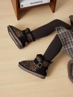 Botas de nieve botas cortas con estampado de leopardo zapatos de algodón grandes engrosados ​​de lana niños nieve algodón - details 0