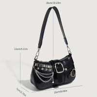 Bolso cruzado inspirado en Y2K Diseño único de platino, cierre magnético, encaminado en poliéster, ideal para estilo de calle y fiestas - details 1