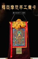 Thangka de Sakyamuni Bordado Nepalés Pintura de Mano Tantrica Buddhismo para Entrada de Sala de Estilo Xizang Luz y Decoración de Candeles y Soportes - details 0