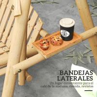 Columpio de Jardín de Madera Equilibrio de 2 Plazas con Bandejas Laterales - details 3