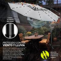 Parasol Excentrico de Sombrilla con 32 Luces LED Solar Giratorio 360º, Protección UV - details 13