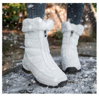 Botas de nieve impermeables con cremallera para mujer, botines cálidos de felpa, de algodón, de alta calidad, para exteriores, Invierno - details 15
