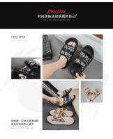 Zapatillas para hombre, zapatos informales de verano para la playa al aire libre, sandalias para caminar, cómodas, ligeras, de lujo, de diseñador, de cuero, a la moda - details 2