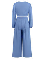 Chaqueta corta de manga larga para mujer, conjunto de 2 piezas con cuello en V, Pantalones rectos, otoño e invierno, 2023 - details 24