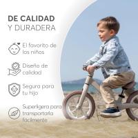 Bicicleta Sin Pedales LANSER, Bici Niño 2 Años, Bicicleta Equilibrio, Desde 2 hasta 6 años, Ultraligera, Sillín Ajustable, Beige - details 4