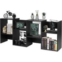 Estantería decorativa/estantes flotantes/Estantería de madera/Estantería con 4 estantes, oficina,modular, sala de estar, biblioteca - Display Shelf SRK-W3 - Marrón ceniza - details 83