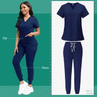 Uniformes médicos multicolores, conjunto de batas quirúrgicas para enfermeras de hospital, accesorios para enfermeras unisex, ropa de trabajo para salón de belleza y clínica dental. - details 9
