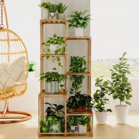 Estante de exhibición de plantas de escalera interior y exterior, soporte de plantas de madera, estante de almacenamiento de plantas de balcón, organizador de flores - details 2
