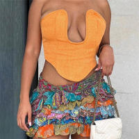 BUNO-Vintage escalonadas para mujer, dobladillo con volantes en capas, minifaldas coloridas de línea A, ropa de calle de tendencia de verano - details 9