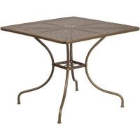 Muebles Mesa de Patio de Acero 35.5SQ, Metal, Oro, 35.5' Cuadrado - details 0
