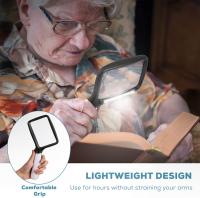 3x Large Rectangular Folding Handheld Magnifier with Dimmable LED Light - Great for seniors, reading, and low vision - details 4