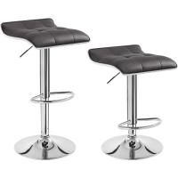 Taburetes de Cocina Giratorios 360° Altura Ajustable con Reposapiés Taburetes Altos con Asiento PVC para Comedor, Salón y Cafetería Negro+Negro - details 36
