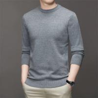 Suéter de color sólido de manga larga con cuello redondo para hombre de 7 colores Top suave, cálido y cómodo con - details 9