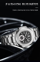 Reloj de hombre resistente al agua de cuarzo con calendario luminoso y correa de acero inoxidable - details 26