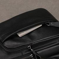 Bolso de pecho de cuero de vaca suave para hombres, paquete de pecho de cuero genuino, bandolera pequeña, bolso antirrobo, café - details 48