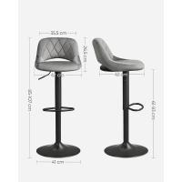 Taburete de Bar Juego de 2 Sillas de Cocina con Marco de Metal Estable y Cubierta de Terciopelo - details 21
