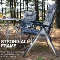 Silla de Camping Plegable Capacidad de 150 kg Respaldo Alto tamaño pequeño Plegable Silla de jardín Acolchada de Lujo con 4 Posiciones, Silla de Pesca Ajustable para balcón - details 6