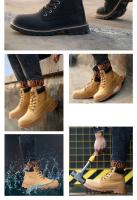 Botas altas para hombre, zapatos de seguridad de cuero para trabajo con punta de acero y antiperforación, zapatos impermeables - details 17