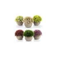 Plantas Artificiales Plásticas Flor Decorativa en Maceta Lleno de Color para Oficina en Casa Paquete de 6 - details 16