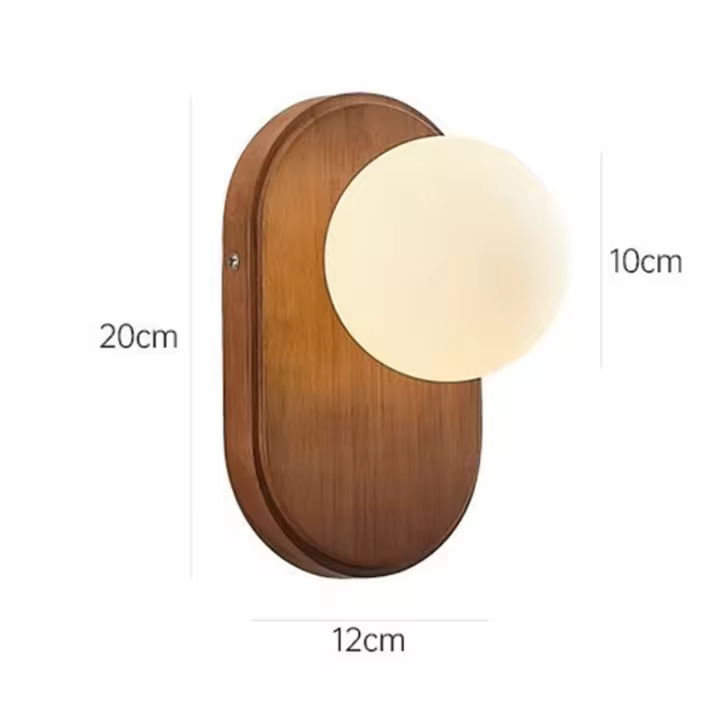 Lámpara de Pared de Madera Sencilla Color de Nogra Ideal para Salón, Dormitorio, Pasillo - 1