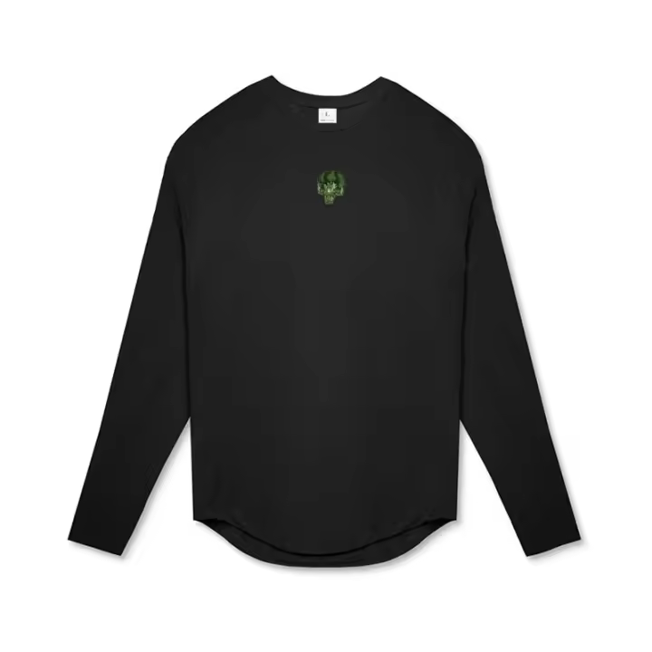 Camiseta de manga raglán para hombre, camisa de fondo de Fitness cómoda, ajustada, manga larga, Otoño, nuevo - 1
