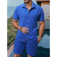 2025 Nuevo Traje Casual de Hombre Conjunto de Camisa de Manga Corta a Rayas y Pantalones Cortos - details 5