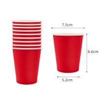 Vajilla desechable con temática de cumpleaños para niñas, servilletas de papel, vasos, platos, manteles, Pajita, color rojo sólido - details 3