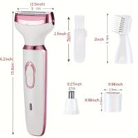 Depiladora corporal 4 en 1 para mujeres, maquinilla de afeitar eléctrica para vello de axila, Bikini, piernas, vello púbico - details 11