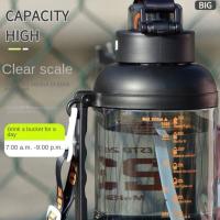 Taza de agua deportiva a escala de gran capacidad, botella de agua para Fitness con escala transparente, a prueba de fugas, 1500/1750ml - details 2