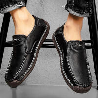 Zapatos De Cuero Hechos a Mano Para Hombre Mocasines Casuales Cómodos Zapatos Planos Para Exterior Caminar Talla Verdadera Para Adultos - details 14