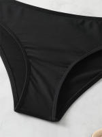 Bikini de un hombro para mujer, traje de baño negro liso, conjunto de dos piezas, ropa de playa, 2024 - details 7