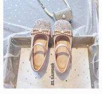 Nuevos zapatos de piel para niña con vestido, zapatillas de cristal para niños con suela blanda - details 16