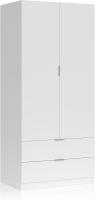 Armario de 2 Puertas y 2 Cajones Acabado en Blanco Artik Medidas: 81 cm (Ancho) x 180 cm (Alto) x 52 cm (Fondo) - details 0