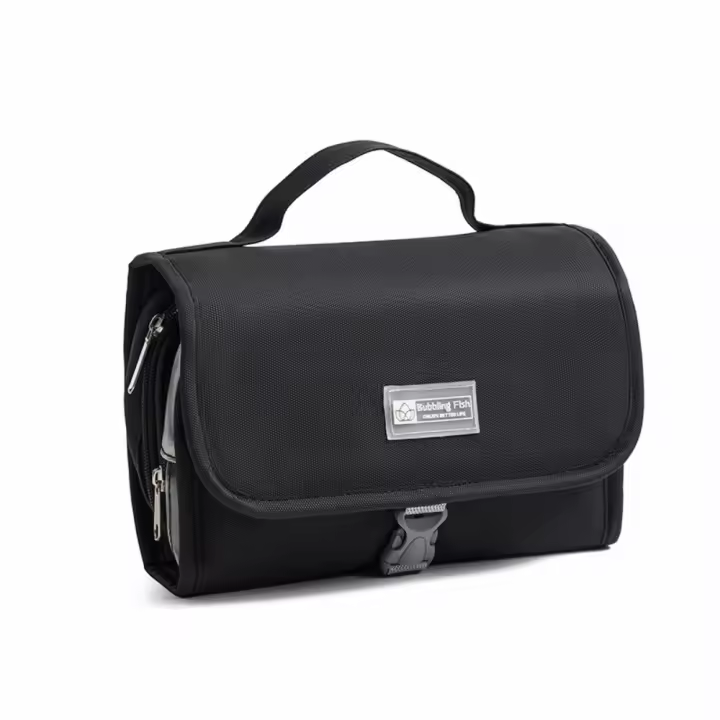 Bolsa de artículos de tocador separada en seco y húmedo de gran capacidad, bolsa de cosméticos grande impermeable desmontable, bolsa colgante plegable - 1