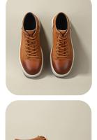 Zapatos de cuero genuino estilo británico, botines de cuero de media caña, botas de herramientas retro de moda, botines cortos. - details 3
