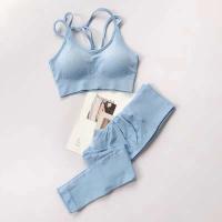 Conjunto de sujetador deportivo para mujer, malla profesional para levantamiento de cadera, FINESS, amortiguador, correr, Tre de yoga, ropa de entrenamiento, 2 - details 13