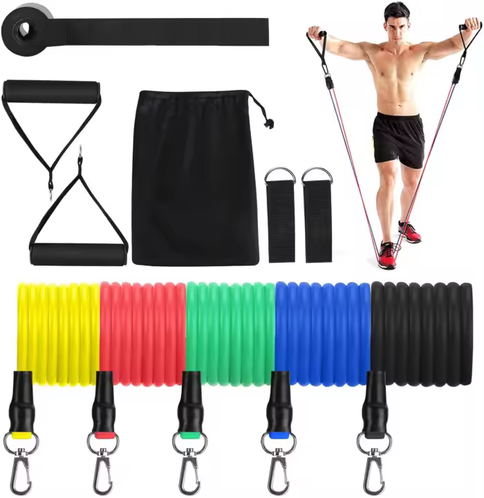 Set de Banderas de Resistencia de 11 Piezas Entrenamiento Cruzefit, Yoga, Expansor de Goma - 1