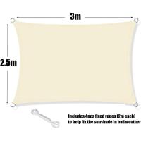 Shadow ndle Impermeable, 98% bloqueador UV, tela, 120 g/m², toldo parasol para fiesta en el jardín, patio (crema) - details 3