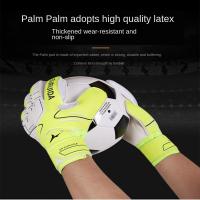 1 par de guantes de portero de talla 5-10, guantes antideslizantes de látex para portero de fútbol para niños, guantes de portero de juego suaves y gruesos, fútbol - details 4